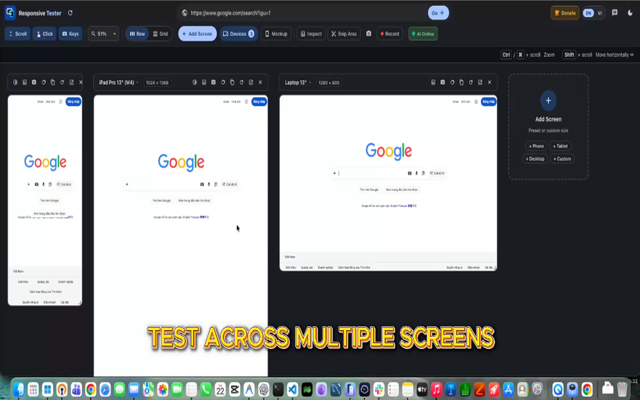 Test Across Multiple Screens Simultaneously