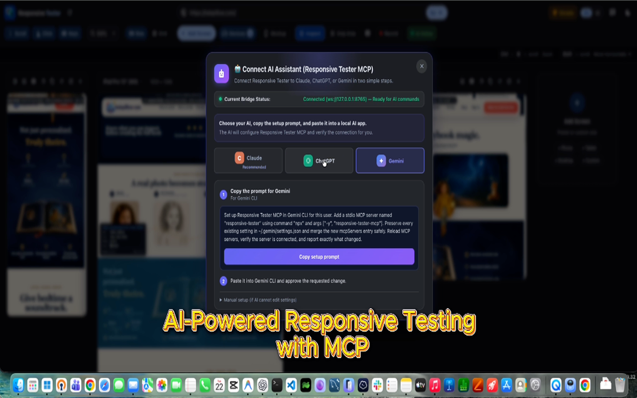 AI-Powered Responsive Testing via Model Context Protocol